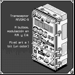 Archivo GIF donde aparece un pixelart de un radio transmisor AN/GRC-9 de la segunda guerra mundial