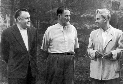 Fotografía donde aparecen Korolev, Kurchatov y Keldysh